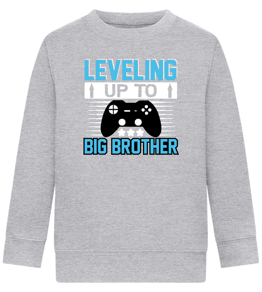 Leveling Up To Big Brother Design - Comfort Kids Sweater_ORION GREY II_front