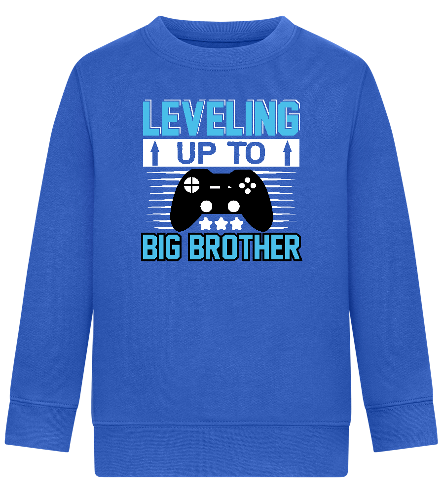 Leveling Up To Big Brother Design - Comfort Kids Sweater_ROYAL_front