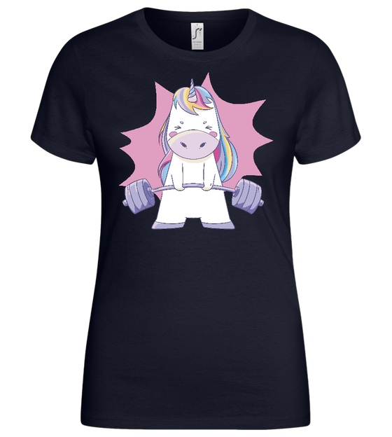 Lift Like a Unicorn Design - Basic women's t-shirt_FRENCH NAVY_front