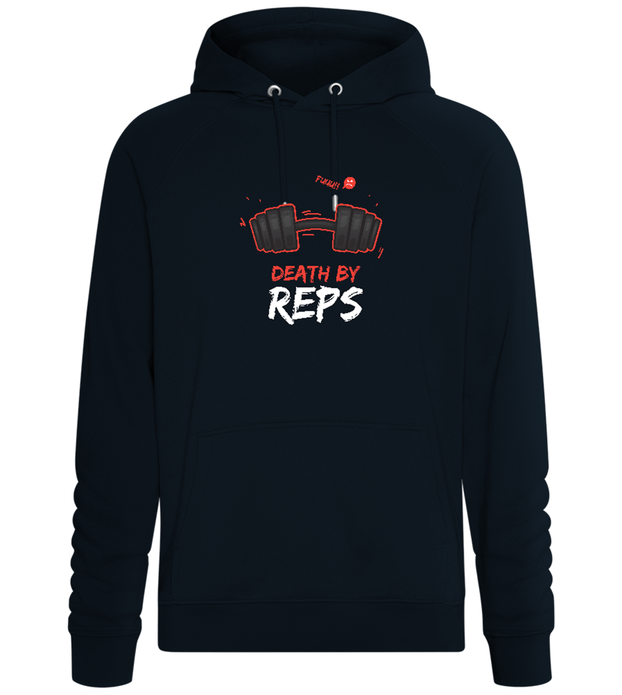 Death By Reps Barbell Design - Comfort unisex hoodie_BLACK_front