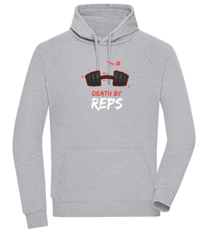 Death By Reps Barbell Design - Comfort unisex hoodie_ORION GREY II_front