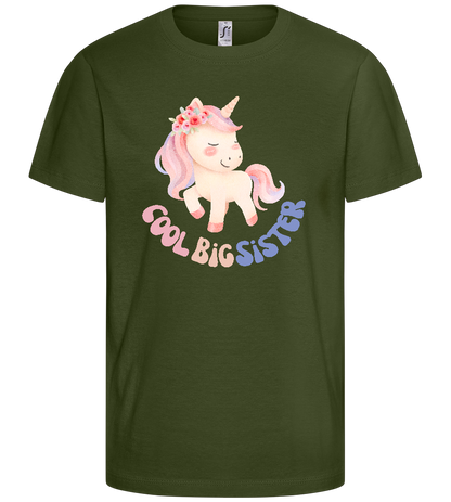 Cool Big Sister Unicorn Design - Basic kids t-shirt_ARMY_front