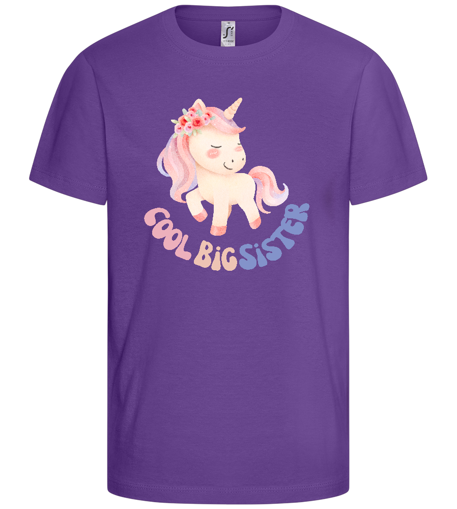 Cool Big Sister Unicorn Design - Basic kids t-shirt_DARK PURPLE_front