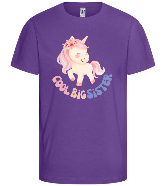 Cool Big Sister Unicorn Design - Basic kids t-shirt_DARK PURPLE_front