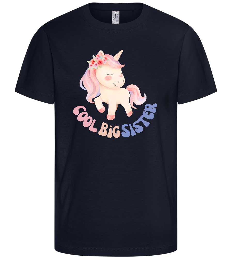 Cool Big Sister Unicorn Design - Basic kids t-shirt_FRENCH NAVY_front