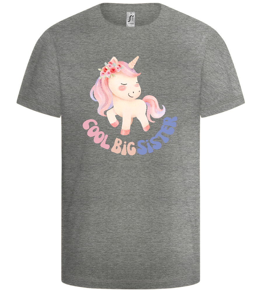 Cool Big Sister Unicorn Design - Basic kids t-shirt_ORION GREY_front