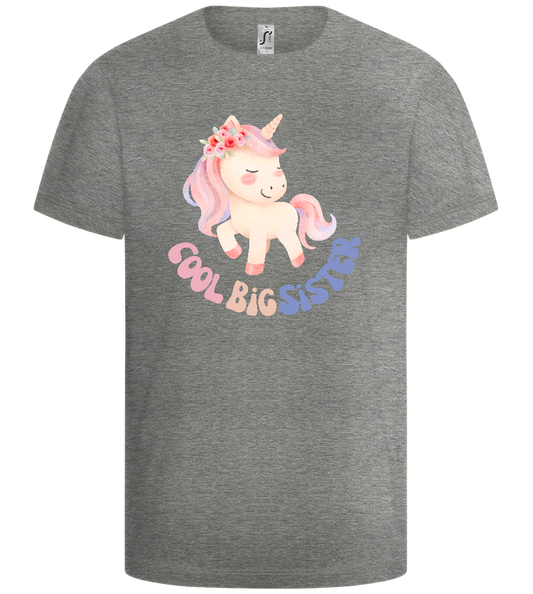 Cool Big Sister Unicorn Design - Basic kids t-shirt_ORION GREY_front