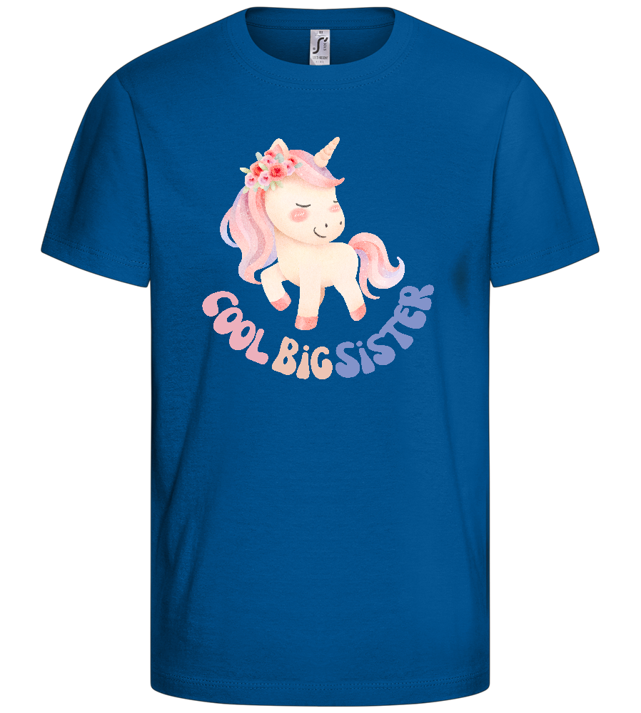 Cool Big Sister Unicorn Design - Basic kids t-shirt_ROYAL_front