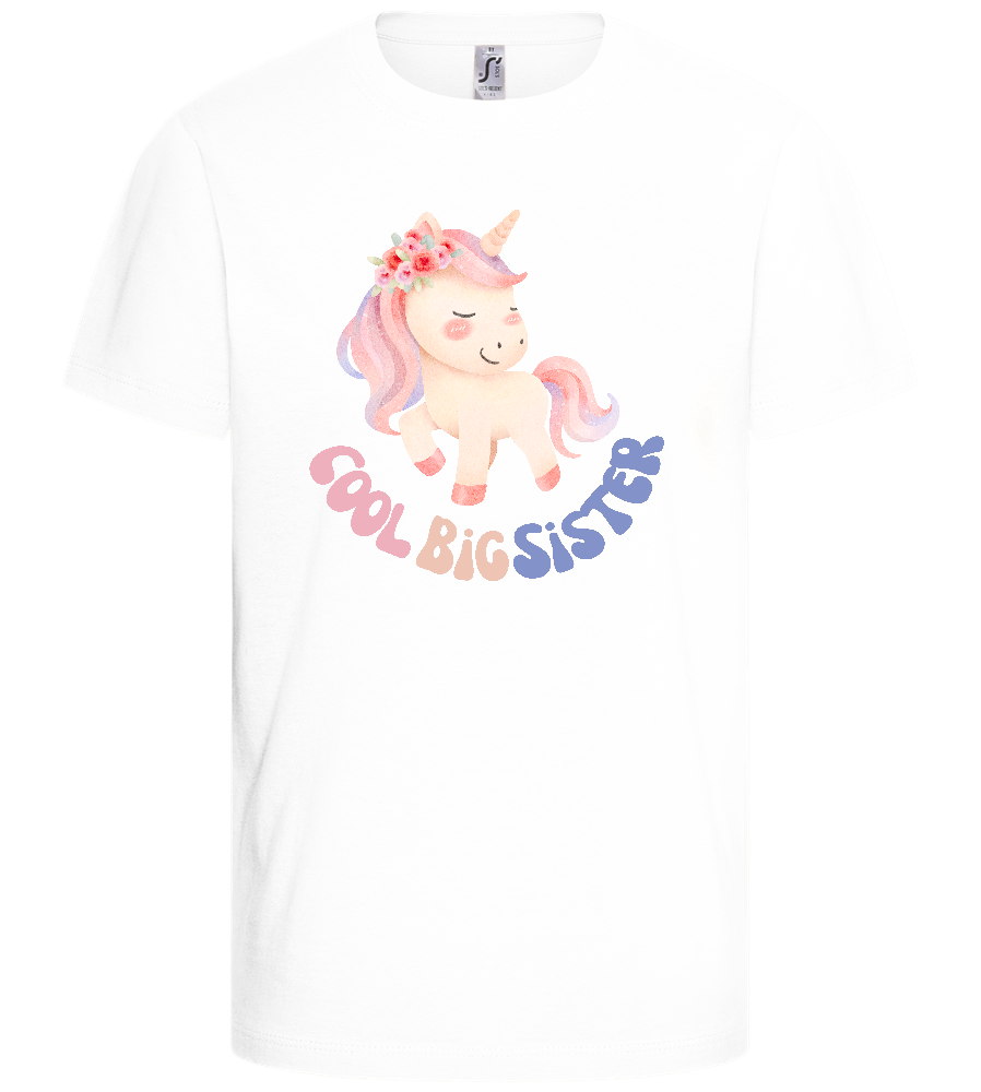 Cool Big Sister Unicorn Design - Basic kids t-shirt_WHITE_front