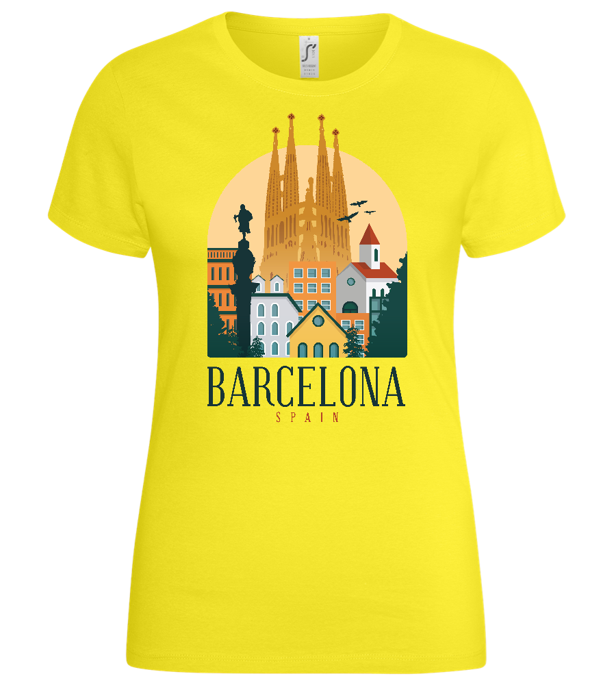 Sagrada Familia in Barcelona Design - Basic women's t-shirt_LEMON_front