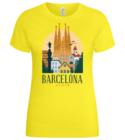 Sagrada Familia in Barcelona Design - Basic women's t-shirt_LEMON_front