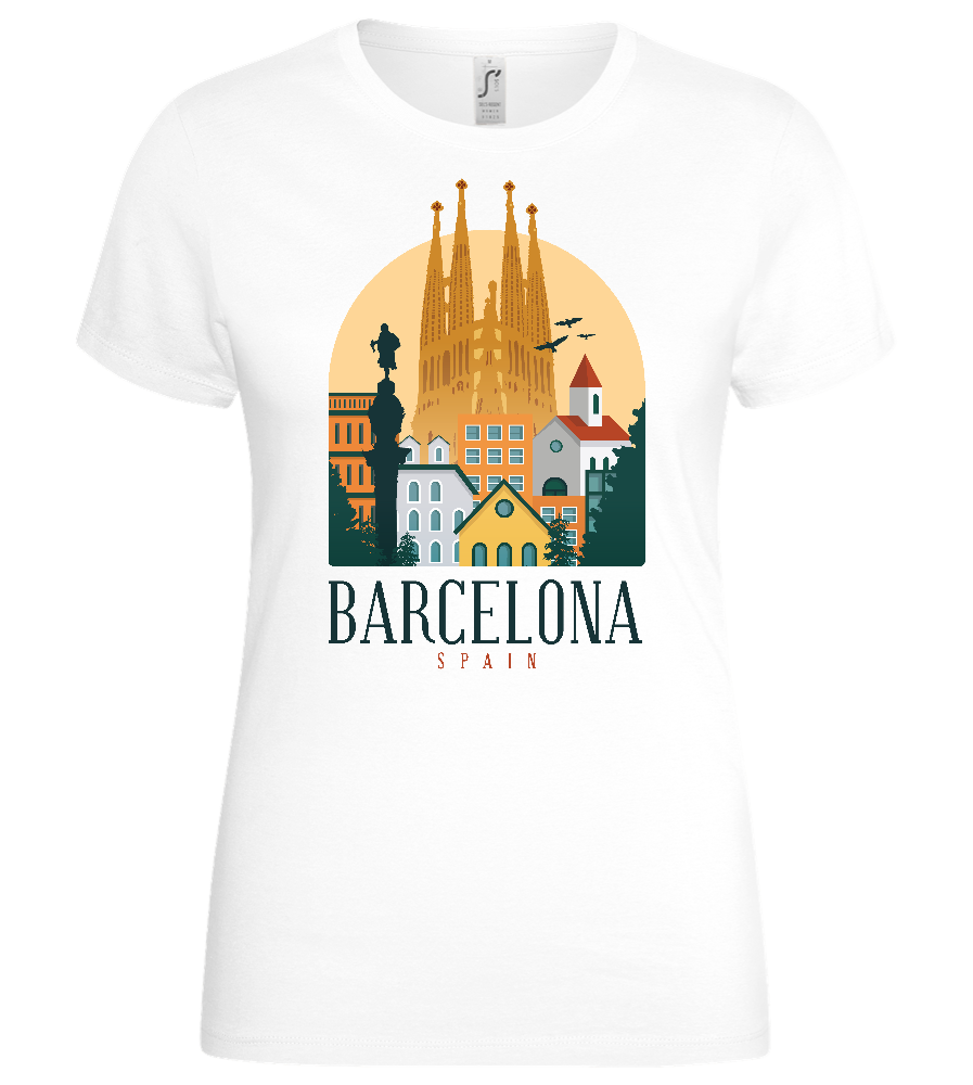 Sagrada Familia in Barcelona Design - Basic women's t-shirt_WHITE_front