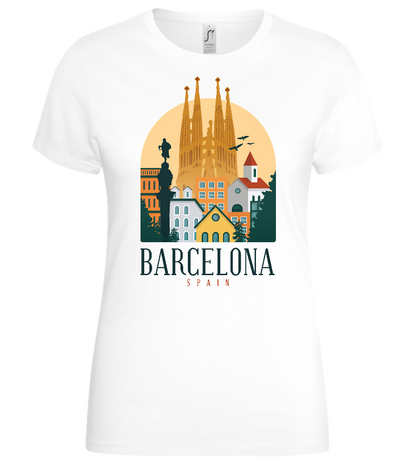 Sagrada Familia in Barcelona Design - Basic women's t-shirt_WHITE_front