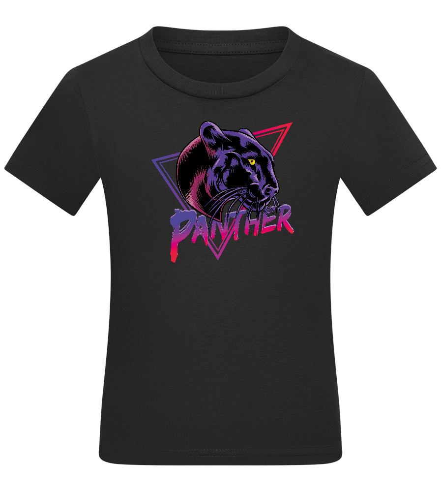 Retro Panther 1 Design - Comfort kids fitted t-shirt_DEEP BLACK_front