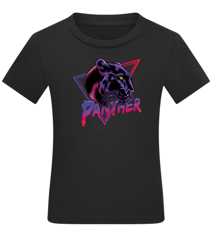 Retro Panther 1 Design - Comfort kids fitted t-shirt_DEEP BLACK_front