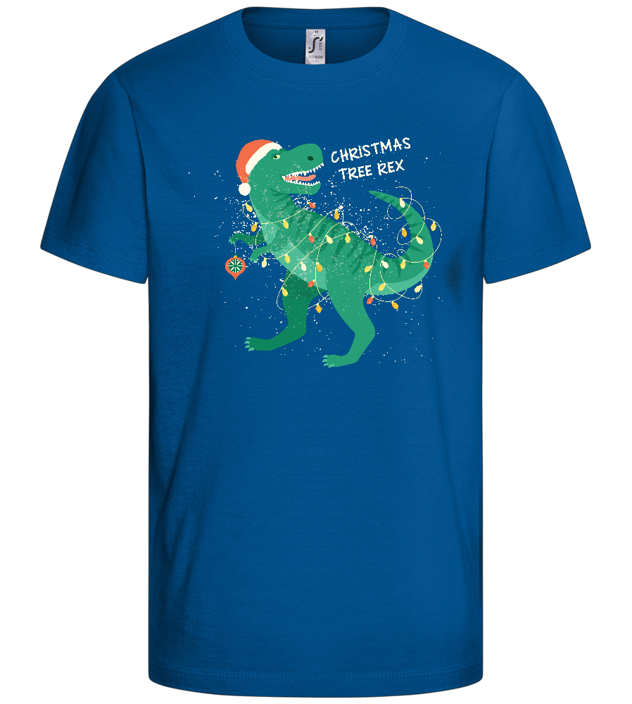 Christmas Tree Rex Design - Basic kids t-shirt_ROYAL_front