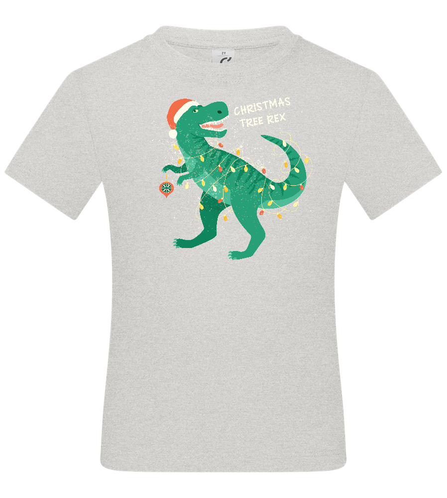 Christmas Tree Rex Design - Basic kids t-shirt_VIBRANT WHITE_front