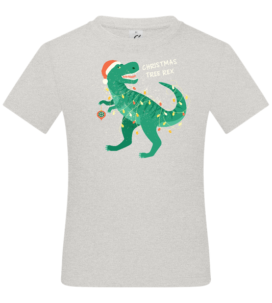 Christmas Tree Rex Design - Basic kids t-shirt_VIBRANT WHITE_front