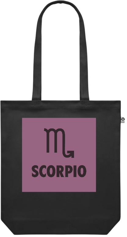 Zodiac Scorpio Design - Premium colored organic canvas shopping bag_BLACK_front