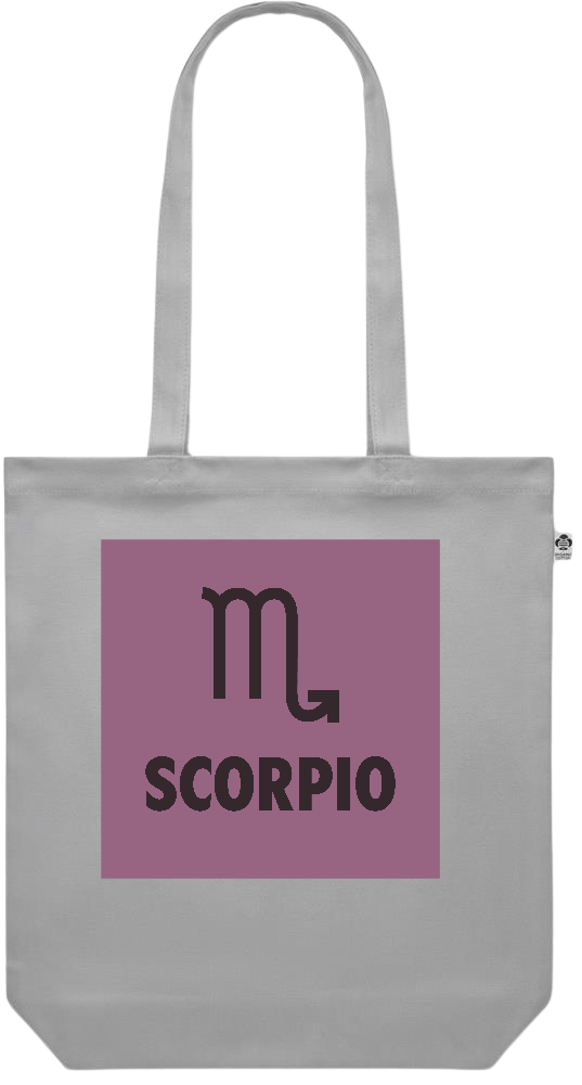 Zodiac Scorpio Design - Premium colored organic canvas shopping bag_GREY_front