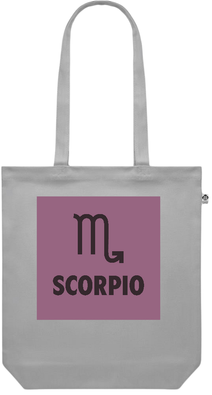 Zodiac Scorpio Design - Premium colored organic canvas shopping bag_GREY_front