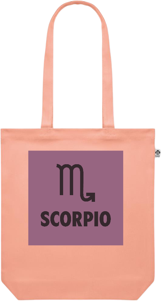 Zodiac Scorpio Design - Premium colored organic canvas shopping bag_ORANGE_front