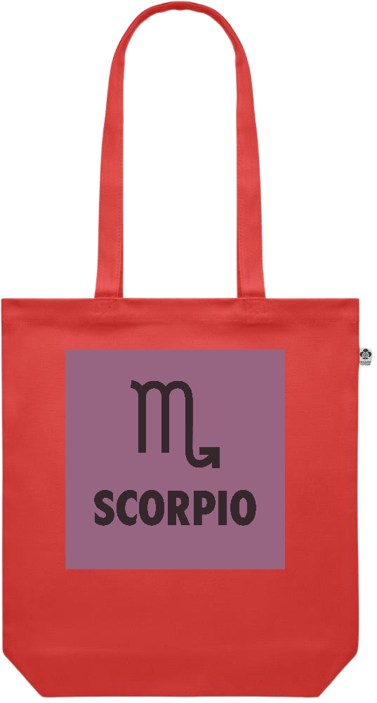 Zodiac Scorpio Design - Premium colored organic canvas shopping bag_RED_front