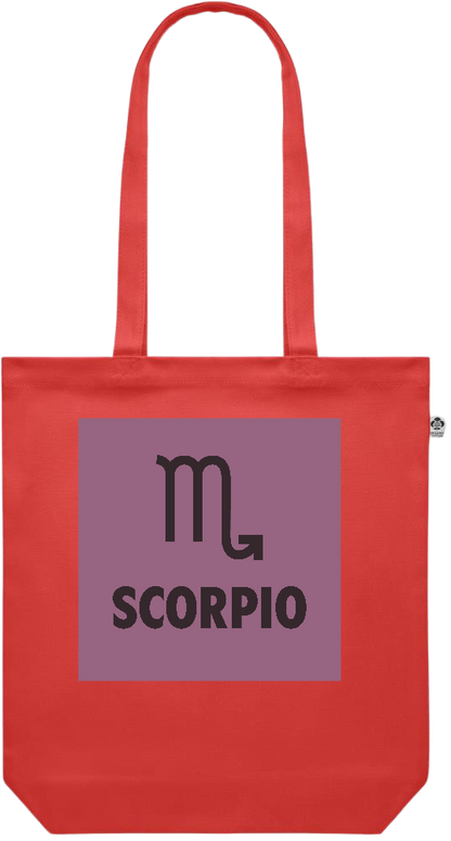 Zodiac Scorpio Design - Premium colored organic canvas shopping bag_RED_front