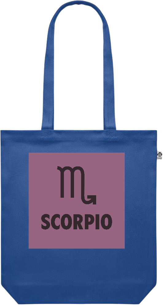 Zodiac Scorpio Design - Premium colored organic canvas shopping bag_ROYAL BLUE_front