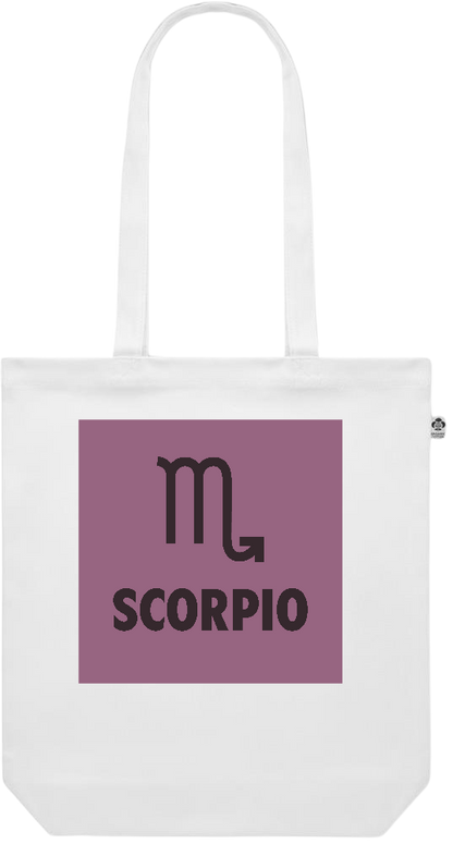 Zodiac Scorpio Design - Premium colored organic canvas shopping bag_WHITE_front