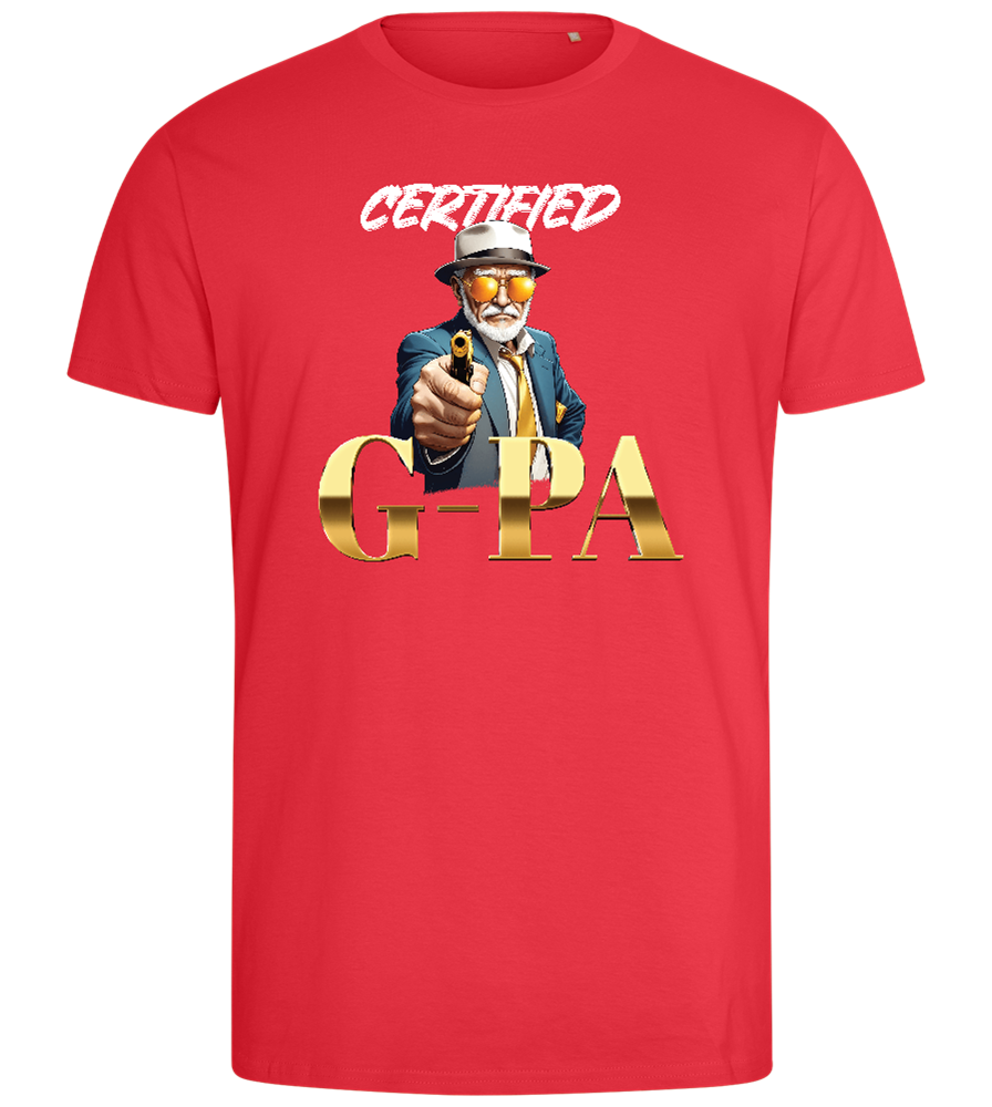 Certified G-Pa Design - Comfort men's fitted t-shirt_BRIGHT RED_front