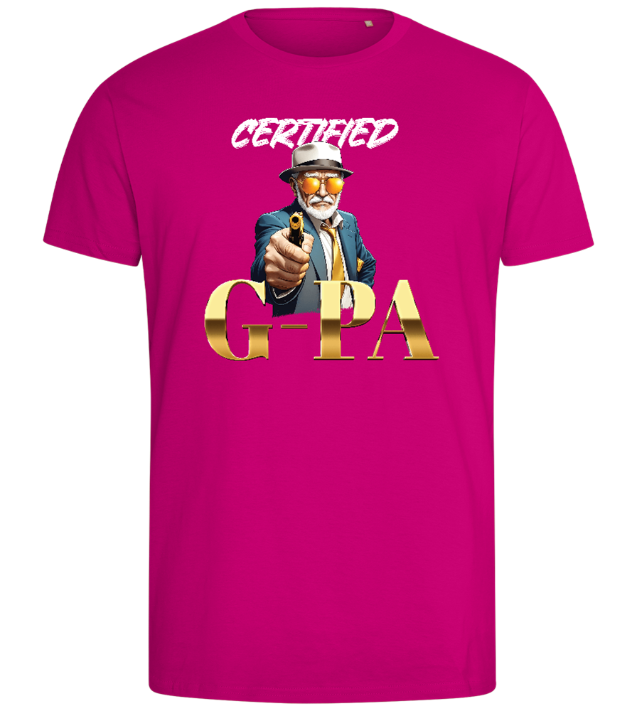 Certified G-Pa Design - Comfort men's fitted t-shirt_FUCHSIA_front