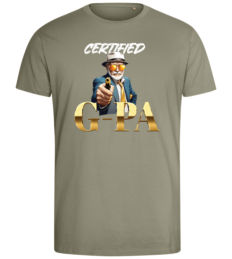 Certified G-Pa Design - Comfort men's fitted t-shirt_KHAKI_front