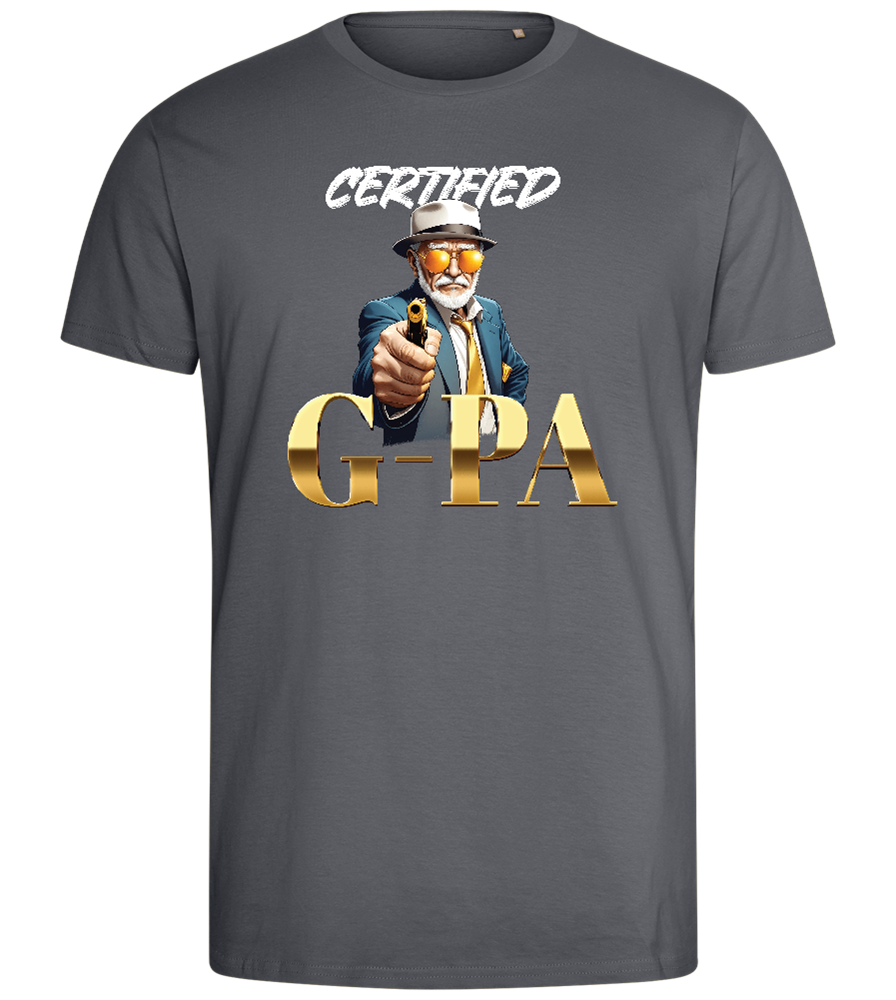 Certified G-Pa Design - Comfort men's fitted t-shirt_MOUSE GREY_front