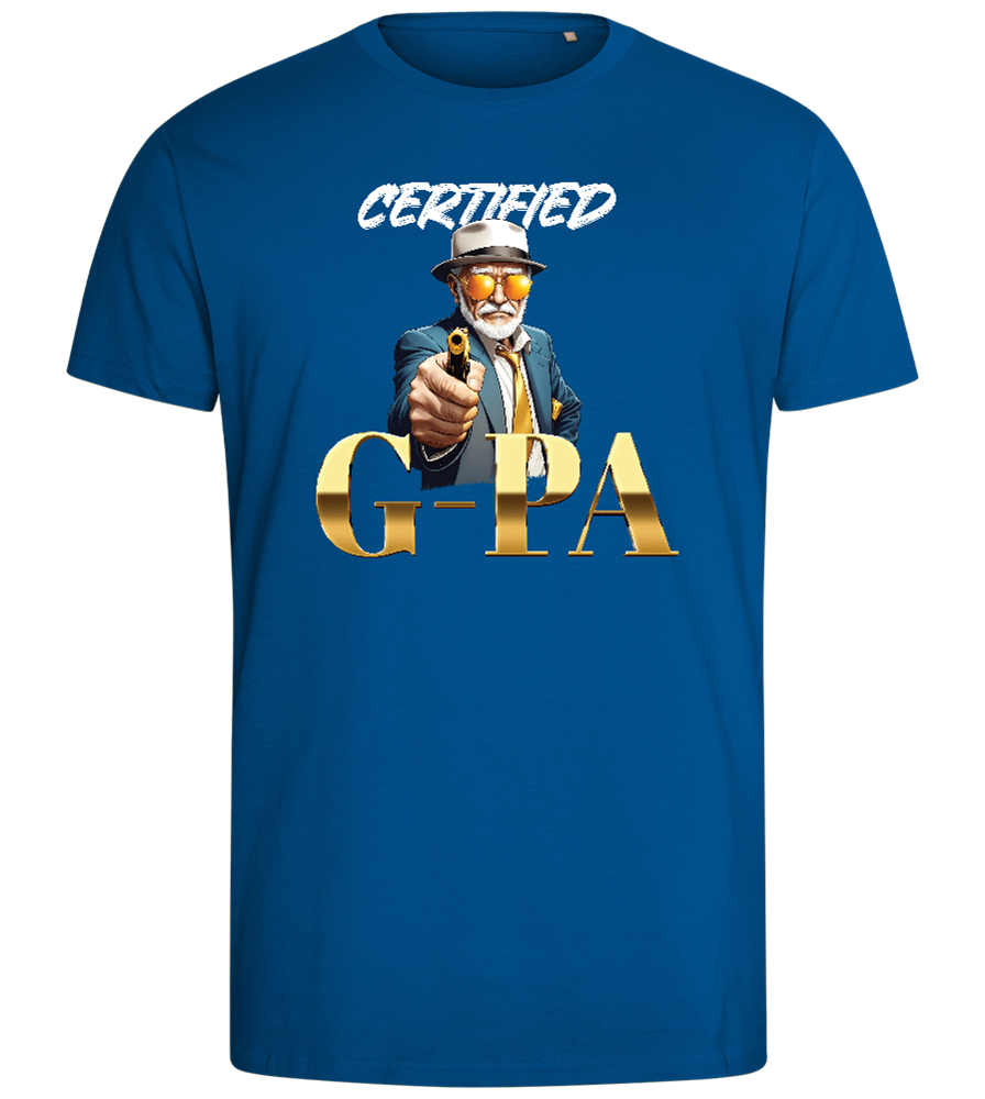 Certified G-Pa Design - Comfort men's fitted t-shirt_ROYAL_front