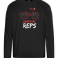 Death By Reps Barbell Design - Premium men's long sleeve t-shirt_DEEP BLACK_front