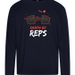 Death By Reps Barbell Design - Premium men's long sleeve t-shirt_FRENCH NAVY_front