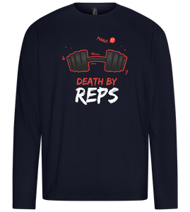 Death By Reps Barbell Design - Premium men's long sleeve t-shirt