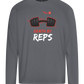 Death By Reps Barbell Design - Premium men's long sleeve t-shirt_MOUSE GREY_front