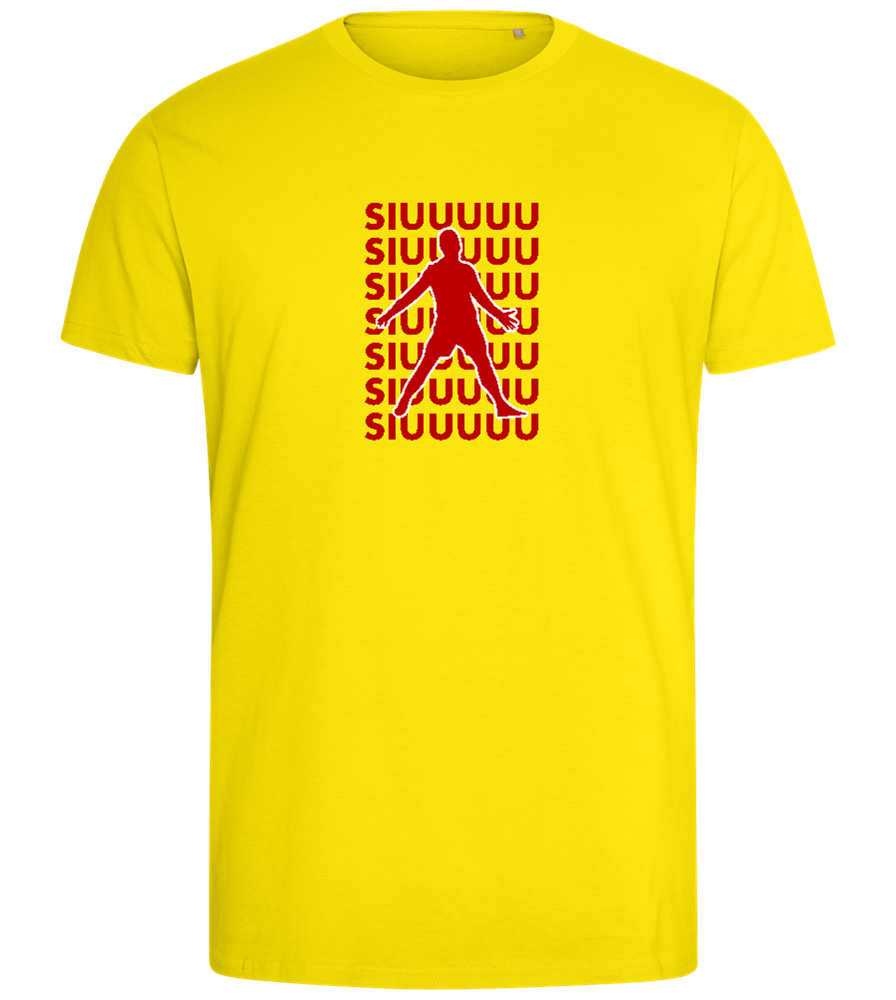 Soccer Celebration Design - Comfort men's fitted t-shirt_YELLOW_front