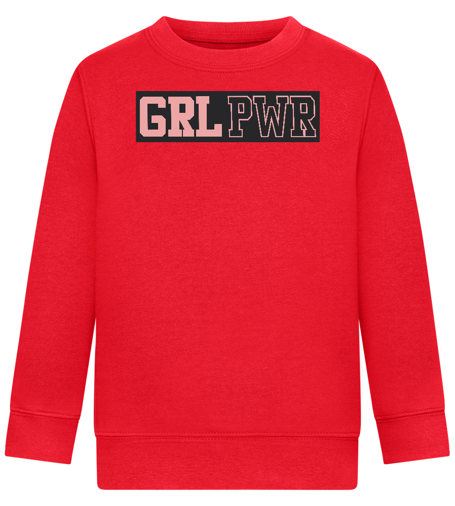 Girl Power 3 Design - Comfort Kids Sweater_BRIGHT RED_front