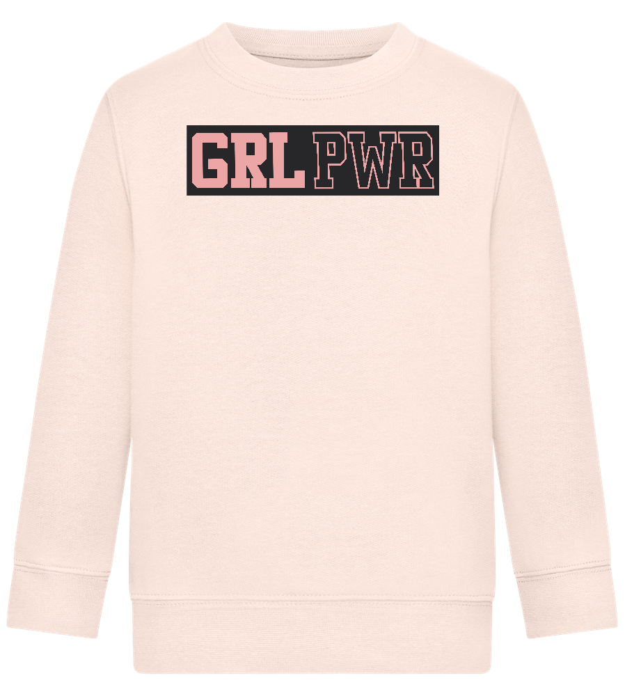 Girl Power 3 Design - Comfort Kids Sweater_LIGHT PEACH ROSE_front