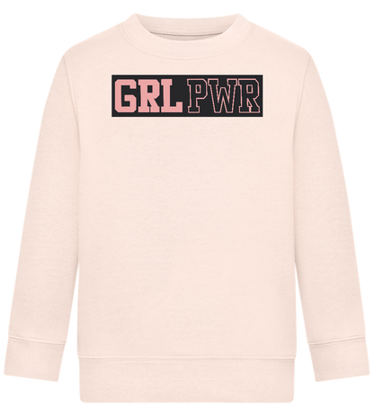 Girl Power 3 Design - Comfort Kids Sweater_LIGHT PEACH ROSE_front