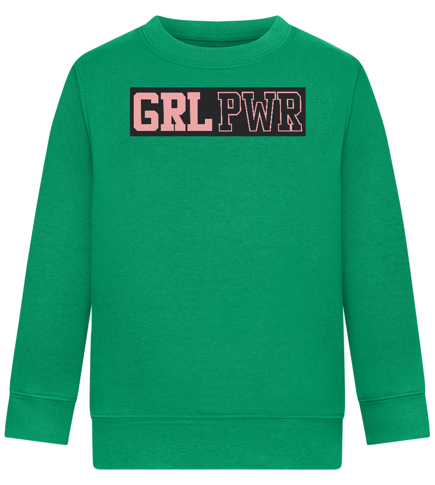 Girl Power 3 Design - Comfort Kids Sweater_MEADOW GREEN_front