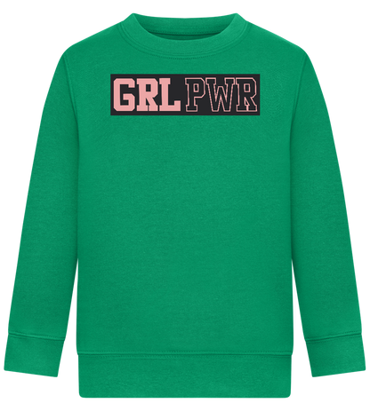 Girl Power 3 Design - Comfort Kids Sweater_MEADOW GREEN_front