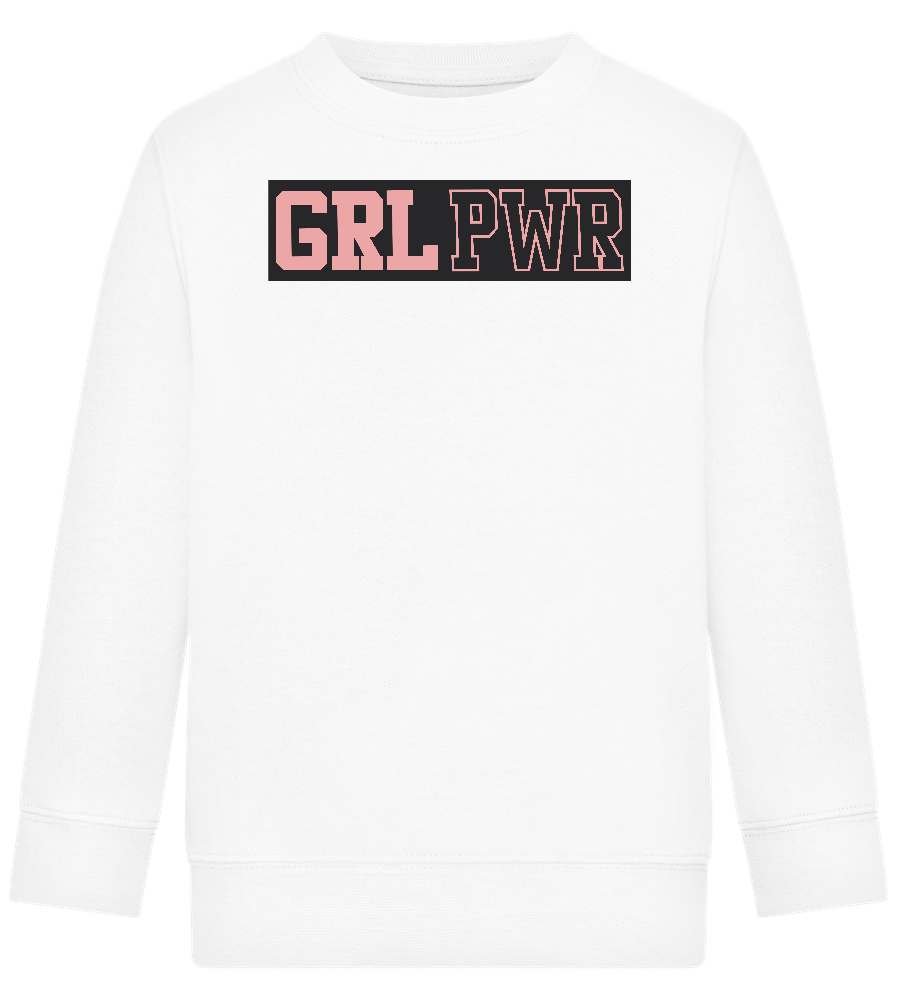 Girl Power 3 Design - Comfort Kids Sweater_WHITE_front