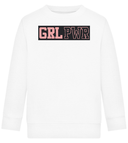 Girl Power 3 Design - Comfort Kids Sweater_WHITE_front