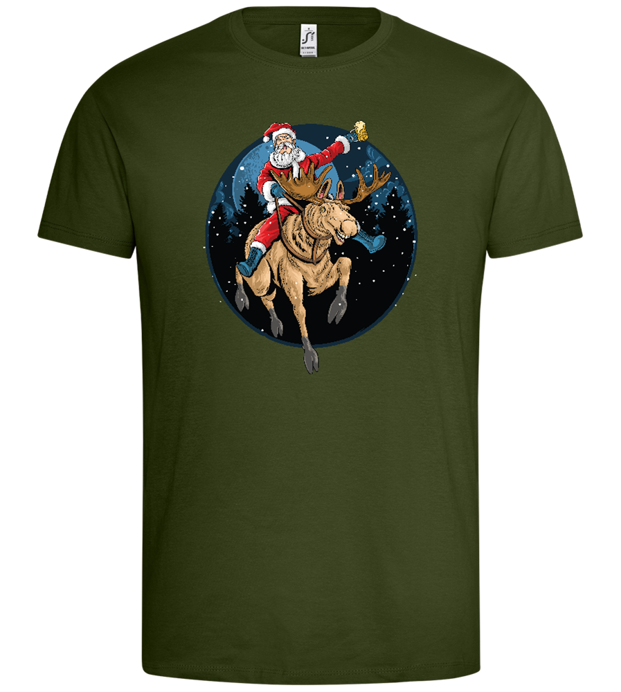 Santa's Joyride Design - Premium men's t-shirt_ARMY_front