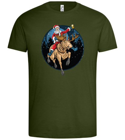 Santa's Joyride Design - Premium men's t-shirt_ARMY_front