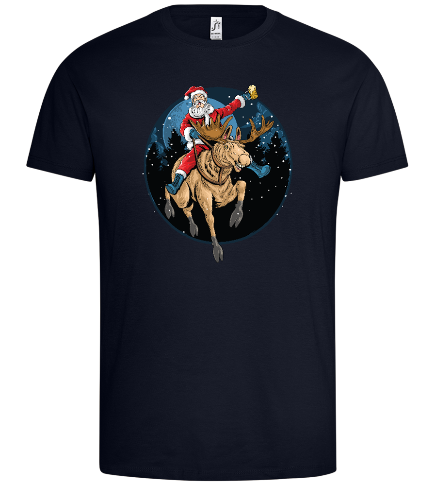 Santa's Joyride Design - Premium men's t-shirt_FRENCH NAVY_front